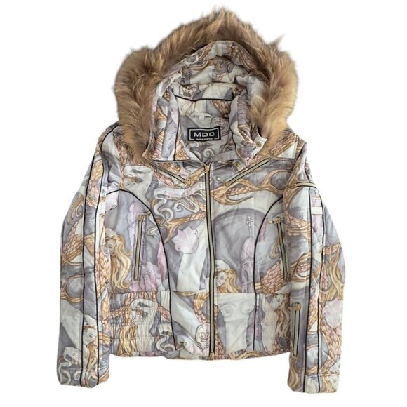 NEW Women MDC Doris Pfister Ski Puffer Jacket Cocoon Fur Fairy Coat Us 10 EU 40 - Picture 7 of 16